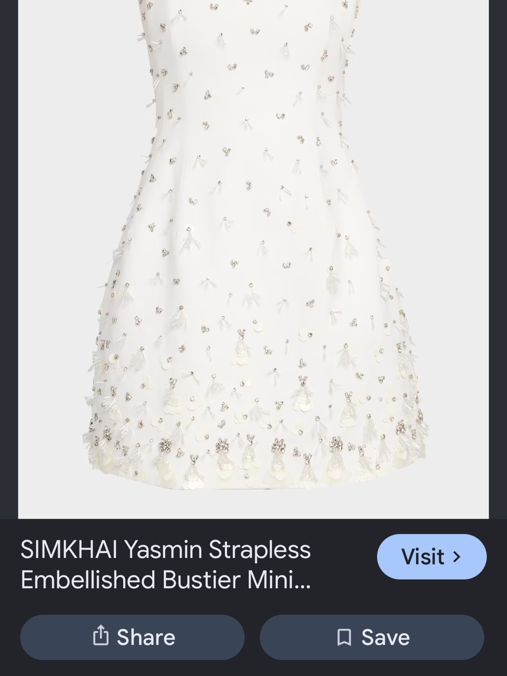 White Simkhai Embellished Strapless Dress